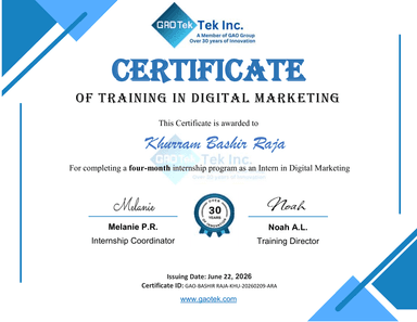 GAOTek Digital Marketing Certificate